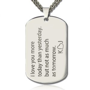 Custom Titanium Steel Love Song Dog Tag Name Necklace
