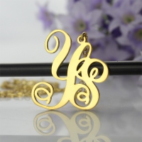 18K Gold Plated 2-Initial Monogram Necklace