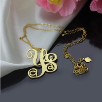 18K Gold Plated 2-Initial Monogram Necklace