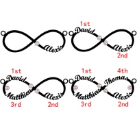 Infinity Four-Name Necklace With Birthstones Rose Gold