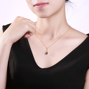 Personalized Drift Bottle with Heart Birthstone Necklace In Gold