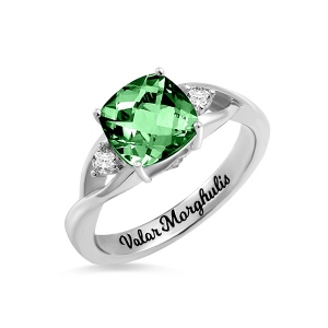 Benutzerdefinierte Kissen Birthstone Ring Sterling Silber