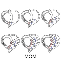 Engraved Heart Mother Birthstones Necklace Gold Plated Silver