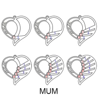 Engraved Heart Mother Birthstones Necklace Gold Plated Silver