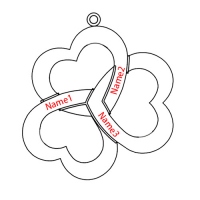Personalized Triple Hearts Name Necklace in Silver