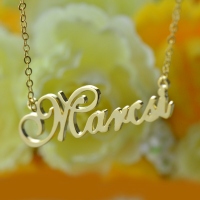 Personalized Lovely Nameplate Necklace 18K Gold Plated