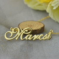 Personalized Lovely Nameplate Necklace 18K Gold Plated