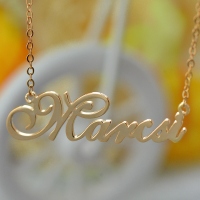 Custom Nameplate Necklace 18K Rose Gold Plated