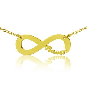 Solid Gold Infinity Name Necklace
