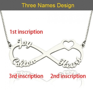 Custom Engraved Sterling Silver Infinity Name Plated Nameplate Custom Pendant Jewelry Gift for Women