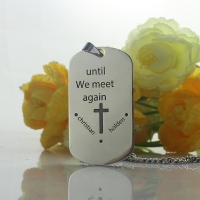 Custom Inspirational Dog Tag Engraved Cross