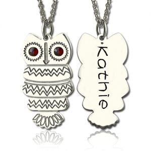 Kid/Children Necklace Cute Birthstone Owl Name Necklace for Girls
