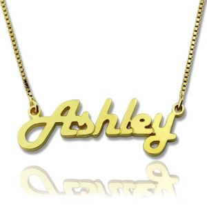 Custom Made Retro Stylish Name Necklace 18K Gold Plated