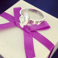 Bague Pieds de Bébé-Gravure-Argent