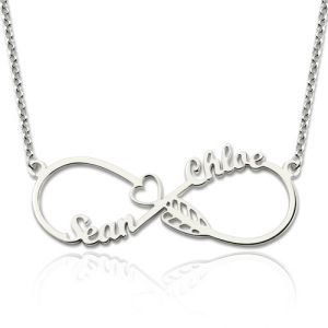 Collar Arrow Infinity con nombres en plata de ley