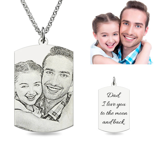 Collier Photo-Gravure de Photo-Acier au Titane