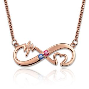 Collier Infini-Pierre de Naissance-Plaqué Or Rose