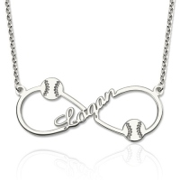2018 X'mas Infinity Baseball Name Necklace Sterling Silver