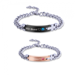 Cross Couple's Bracelet Stainless Steel