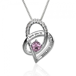 I Love You To The Moon and Back Necklace in Silver