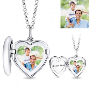Personalisiertes Herz Foto Medaillon