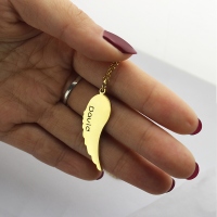 Matching Angel Wings Necklaces Set for Couple 18K Gold plated