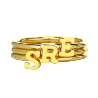 Custom Midi Initial Letter Ring 18k Gold Plated