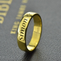 Engraved Promise Name Ring 18k Gold Plated