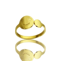 Personalized Smile Ring with Initial 18k Gold Plated