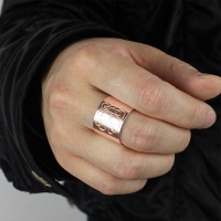 Engraved Monogram Cuff Ring Rose Gold