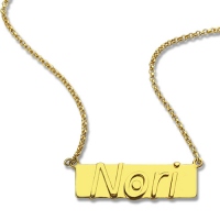 Raised Nori Letter Name Bar Necklace