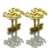 Gold Monogram Cufflinks