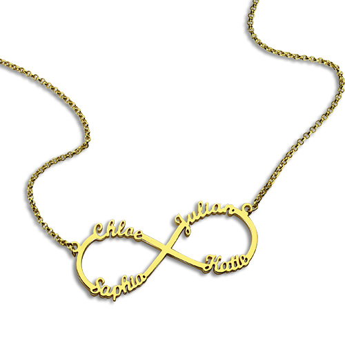Collier Infini-4 Prénoms-Plaqué Or