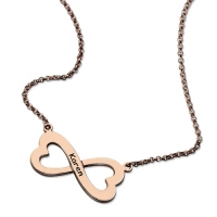 Rose Gold Infinity Heart d Necklace