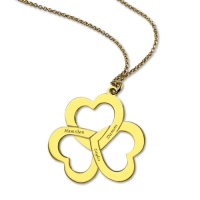 Triple Heart Necklace Gold Plated