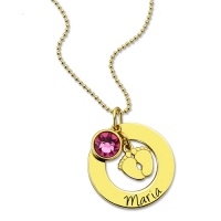 Baby Feet&Birthstone Necklace