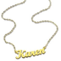 Gold Plated 925 Silver Karen Style Name Necklace - GetNameNecklace