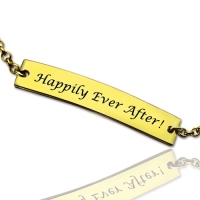Engraved Name Bar Bracelet 18k Gold Plated