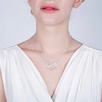 Customized Infinity and Heart Name Necklace Sterling Silver