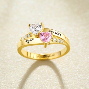heart birthstone ring	