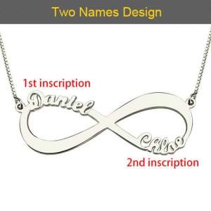 Custom Engraved Sterling Silver Infinity Name Plated Nameplate Custom Pendant Jewelry Gift for Women