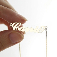Personalized Signature Carrie Style Necklace Silver