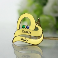 Two Hearts Forever One Love Necklace 18k Gold Plated