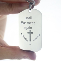 Custom Inspirational Dog Tag Engraved Cross