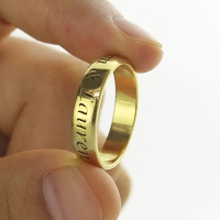 Engraved Promise Name Ring 18k Gold Plated