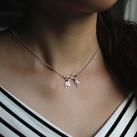 Personalized Infinity Necklace with Double Initials Sterling Silver