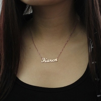 Solid Rose Gold Karen Style Name Necklace