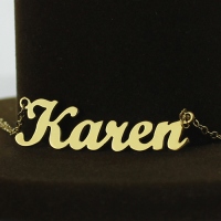 Superb Solid Gold Karen Style Name Necklace