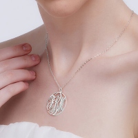 Fancy Circle Monogram Necklace