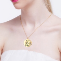 18K Gold Plated Family Tree Birthstone Name Necklace